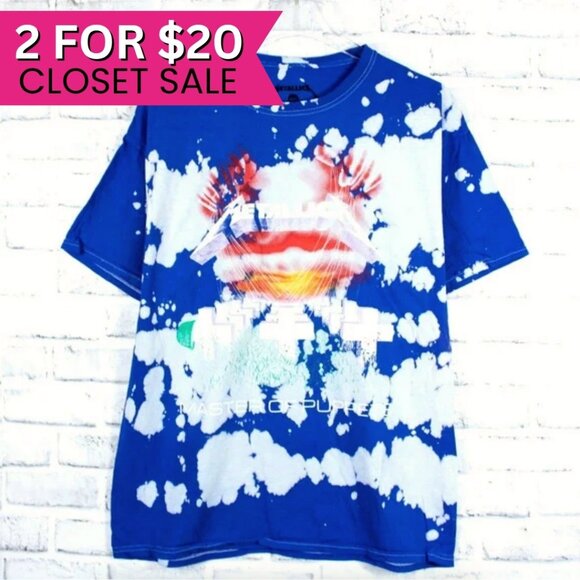 Metallica‎ Puppets Blue Tie Dye Band T Shirt Unisex Licensed Tee Merch Large - Picture 1 of 6